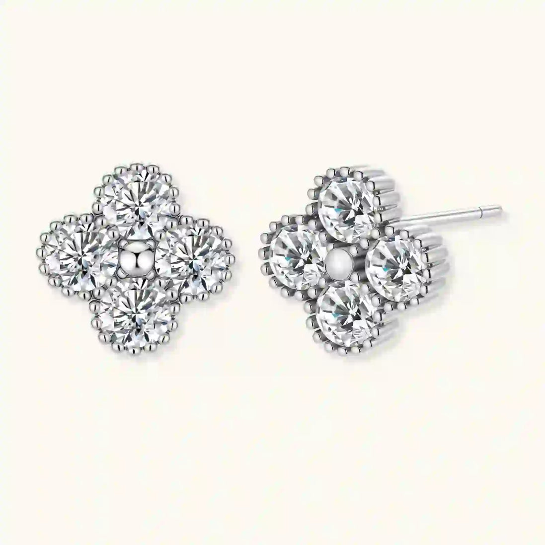 Puces Moissanite Quatrefeuille by Yoldine Paris