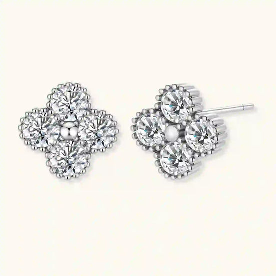Puces Moissanite Quatrefeuille by Yoldine Paris