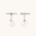 Boucles d'Oreilles T-Bar Perle Pendante by Yoldine Paris
