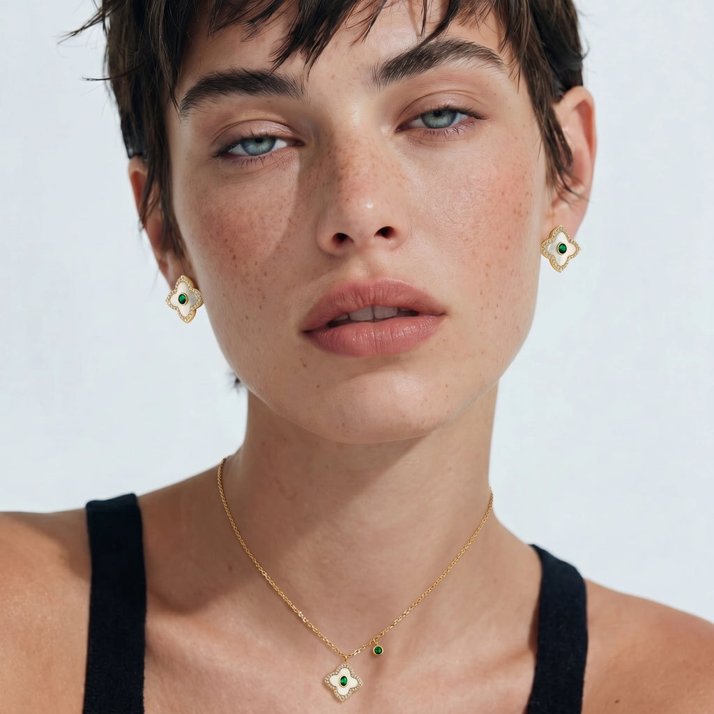 Parure Emerald Bloom by Yoldine Paris