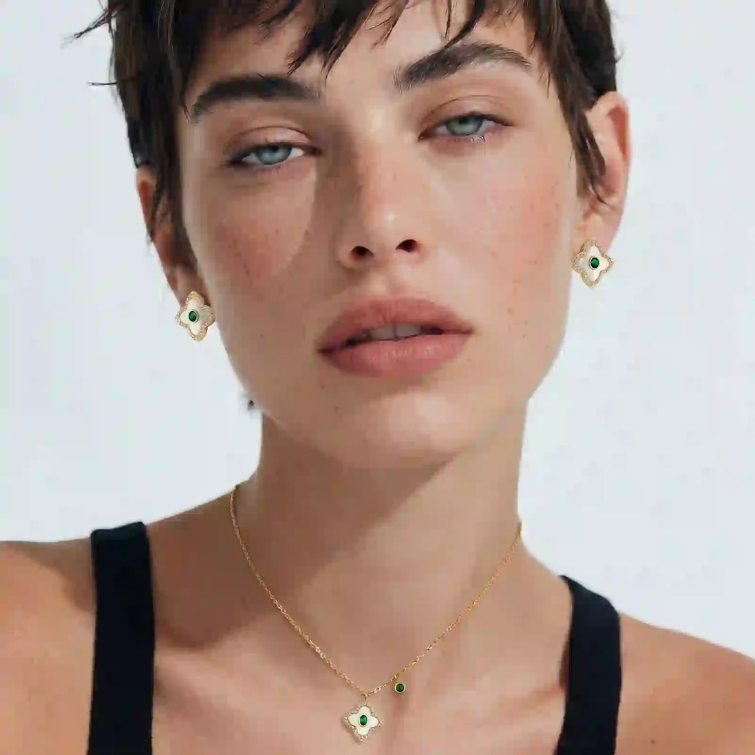 Parure Emerald Bloom by Yoldine Paris