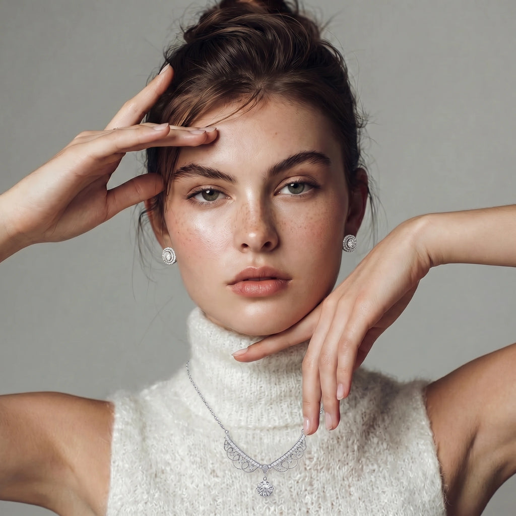 Puces Célestes Halo Moissanite by Yoldine Paris