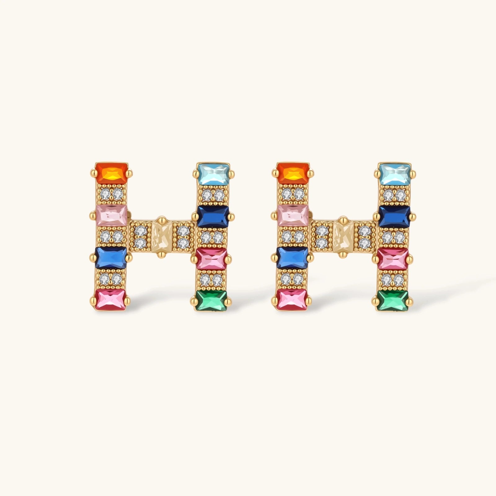Parure Initiale H Arc-en-Ciel by Yoldine Paris
