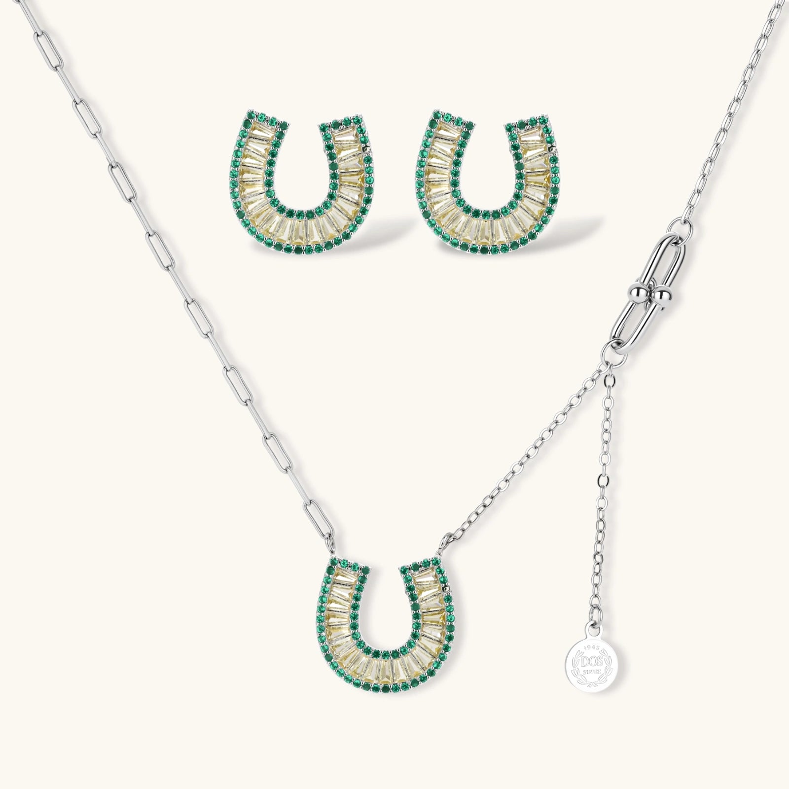 Ensemble Fer à Cheval Jade by Yoldine Paris