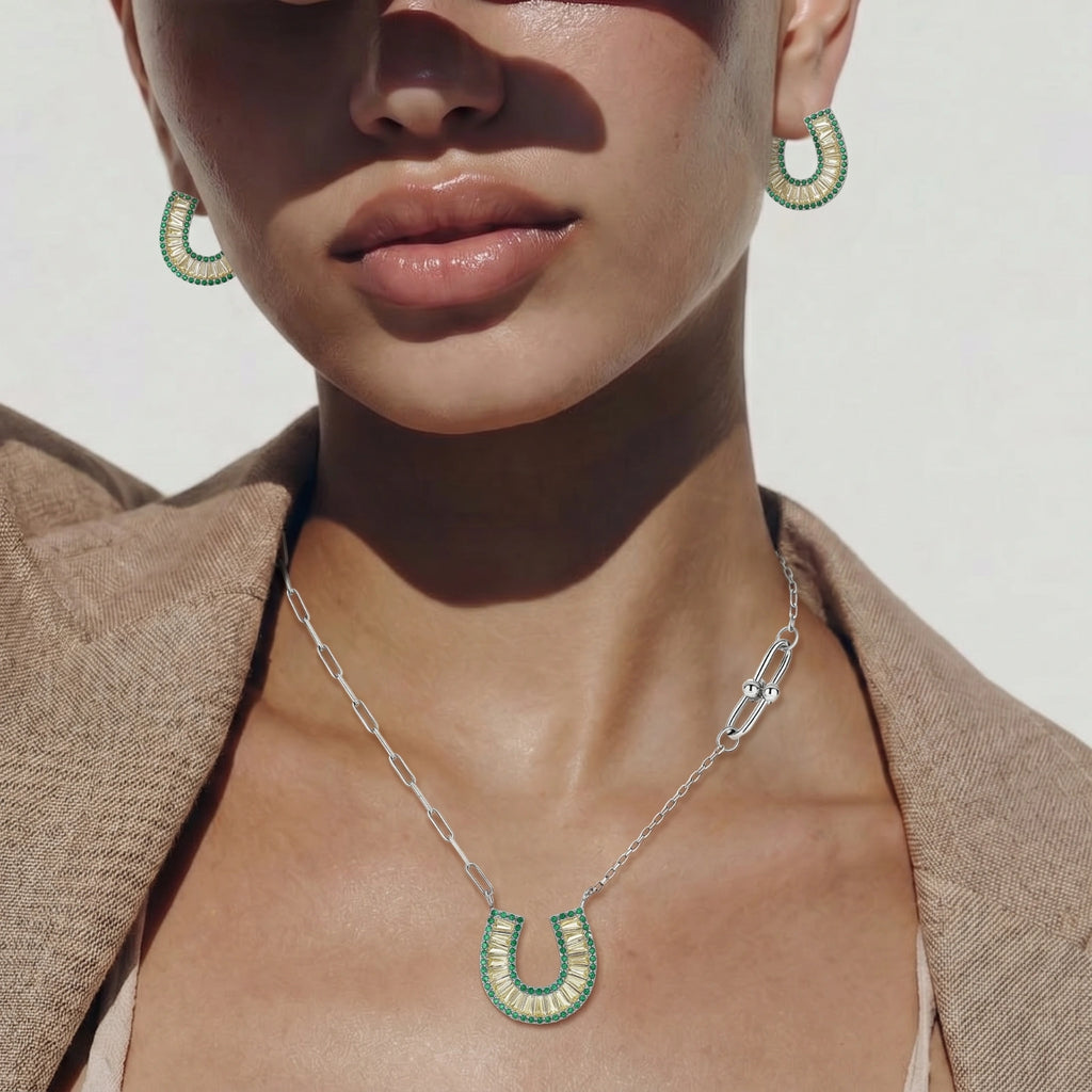 Ensemble Fer à Cheval Jade by Yoldine Paris