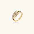 Chain Link Crystal Ring by Yoldine Paris